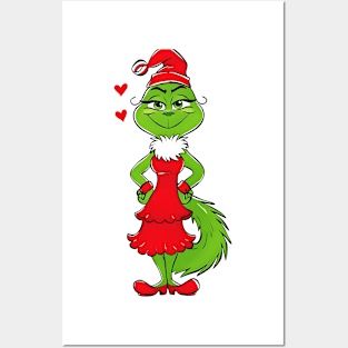 Grinch Cartoon Full of Christmas Cheer Posters and Art